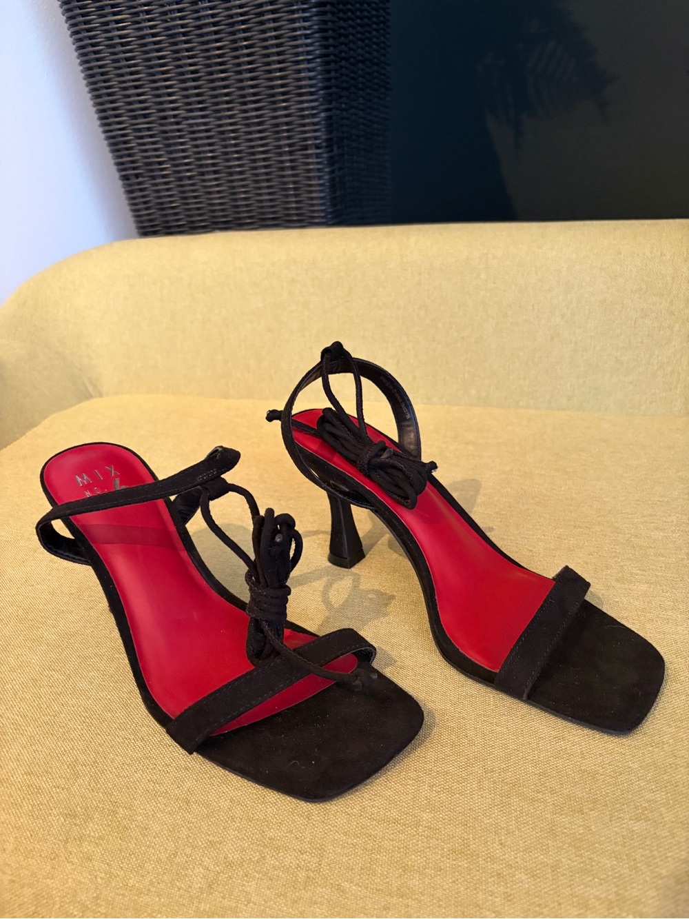 Mix No. 6 Black Suede Lace-Up Heels